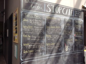 The Stop chalk menu board