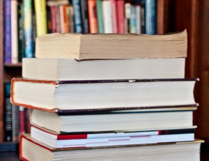 pile of discarded books