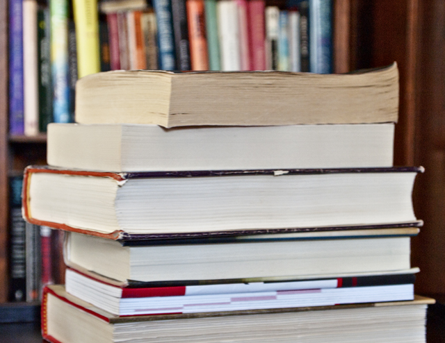 Pile of discarded books.