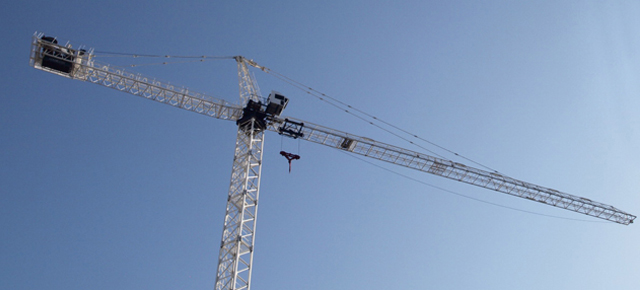 Construction crane in sky.