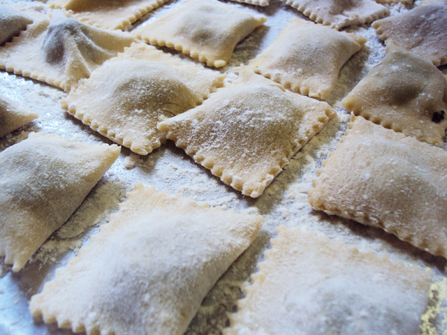 Handmade ravioli.