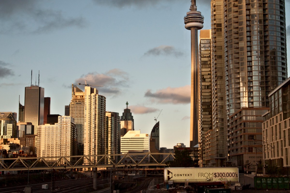 CN tower and downtown Toronto construction, priced from $300,000.