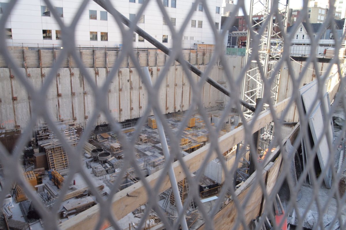 Construction site through the fence.