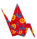 Origami red crane.