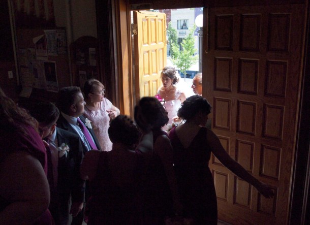 Bride enters church.