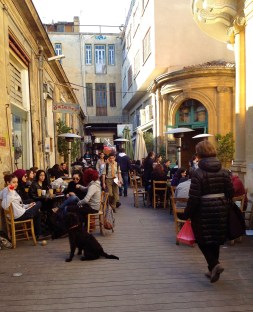 Street of cafes in Nicosia.