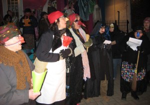 Group of befanas singing.