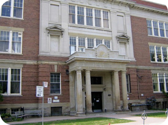 Front facade of Regal Road school.