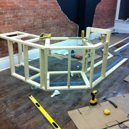 Frame for bar at Boxcar Social.