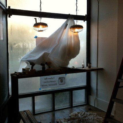 Light fixtures installed at Boxcar Social.