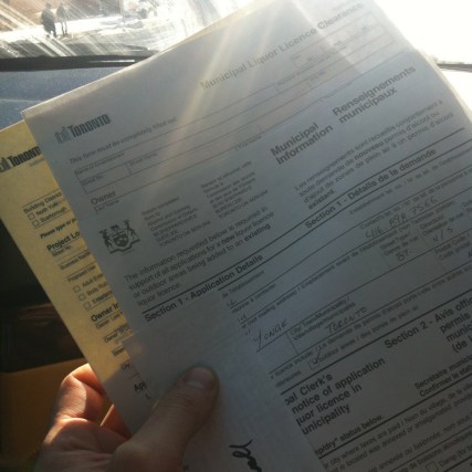 Permit forms for Boxcar Social.