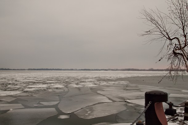 Iced Toronto harbour.