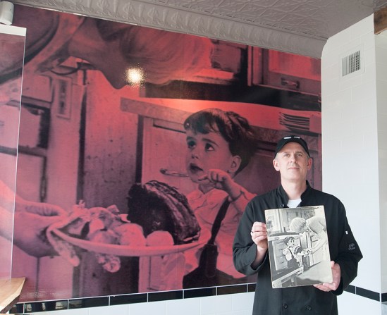 Roast butcher holding photo.