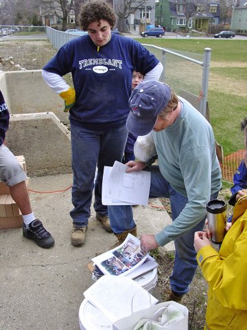 Building the pizza oven.