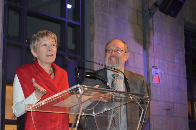 Debra Slack speaks at Peter MacKendrick gallery renaming ceremony.