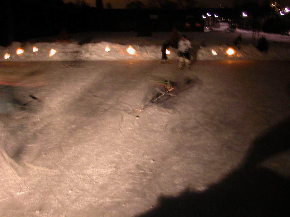 Night rink.