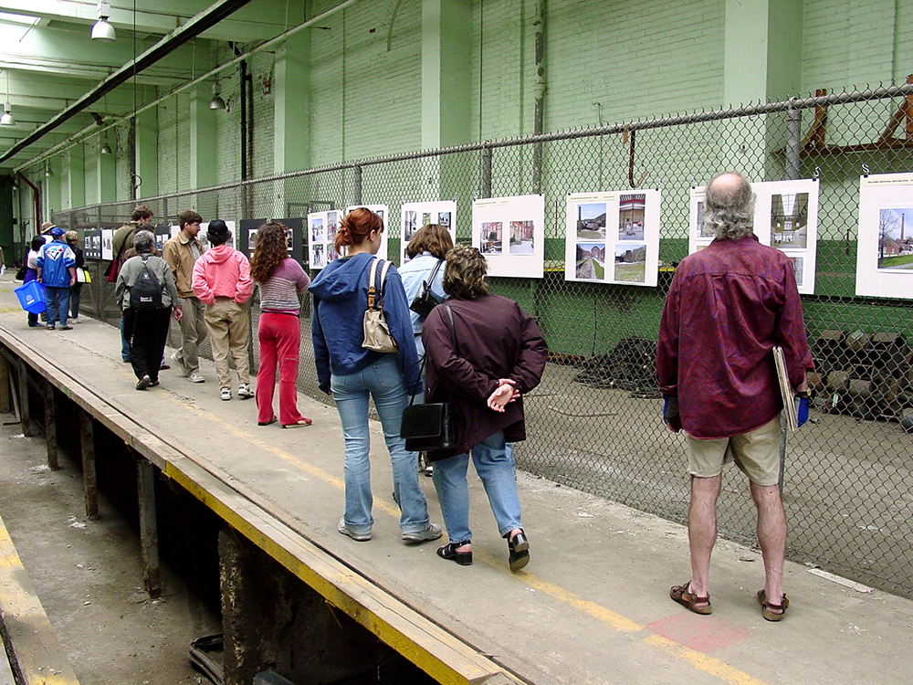 Photo exhibition inside Wychwood barns.