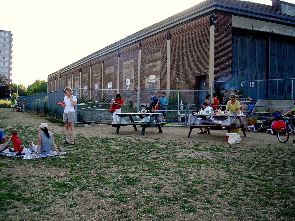 Pizza picnic on Wychwood barns site.