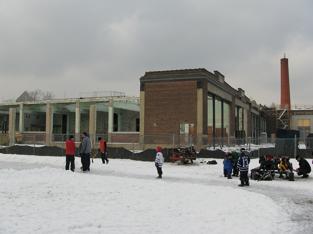 Skaters at Wychwood ice rink, 2008.