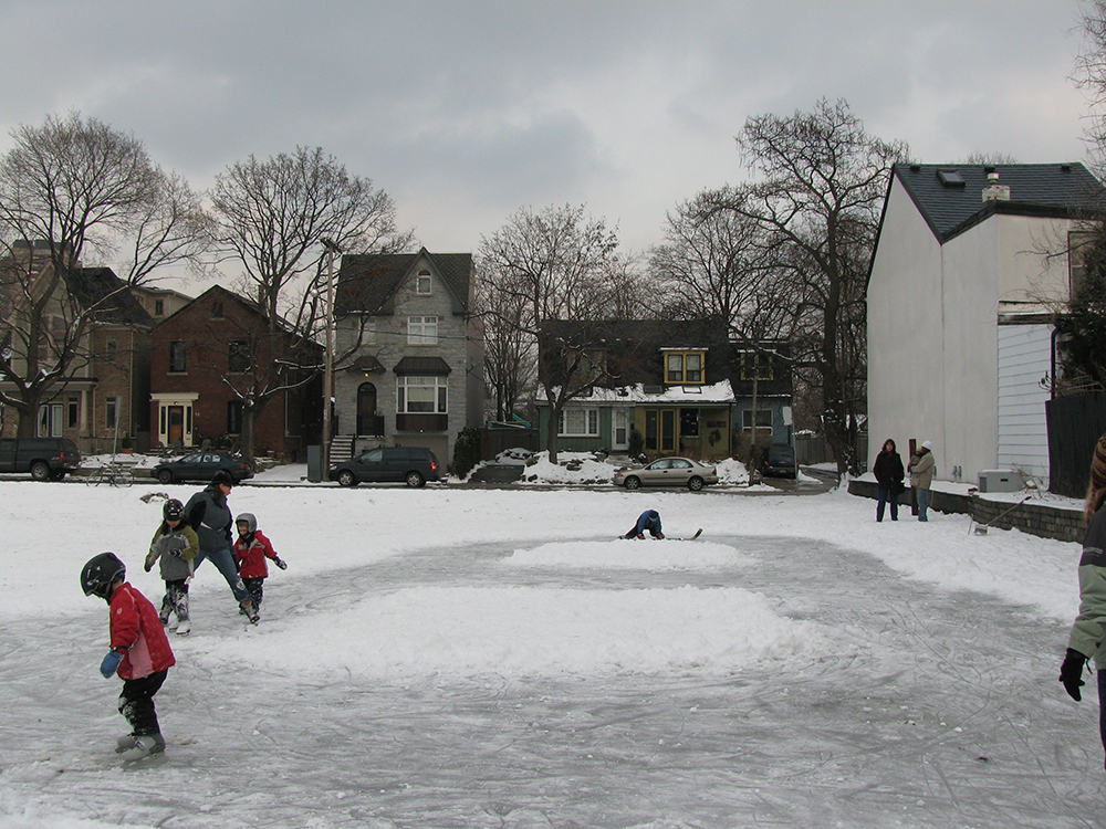 Skaters at Wychwood ice rink.