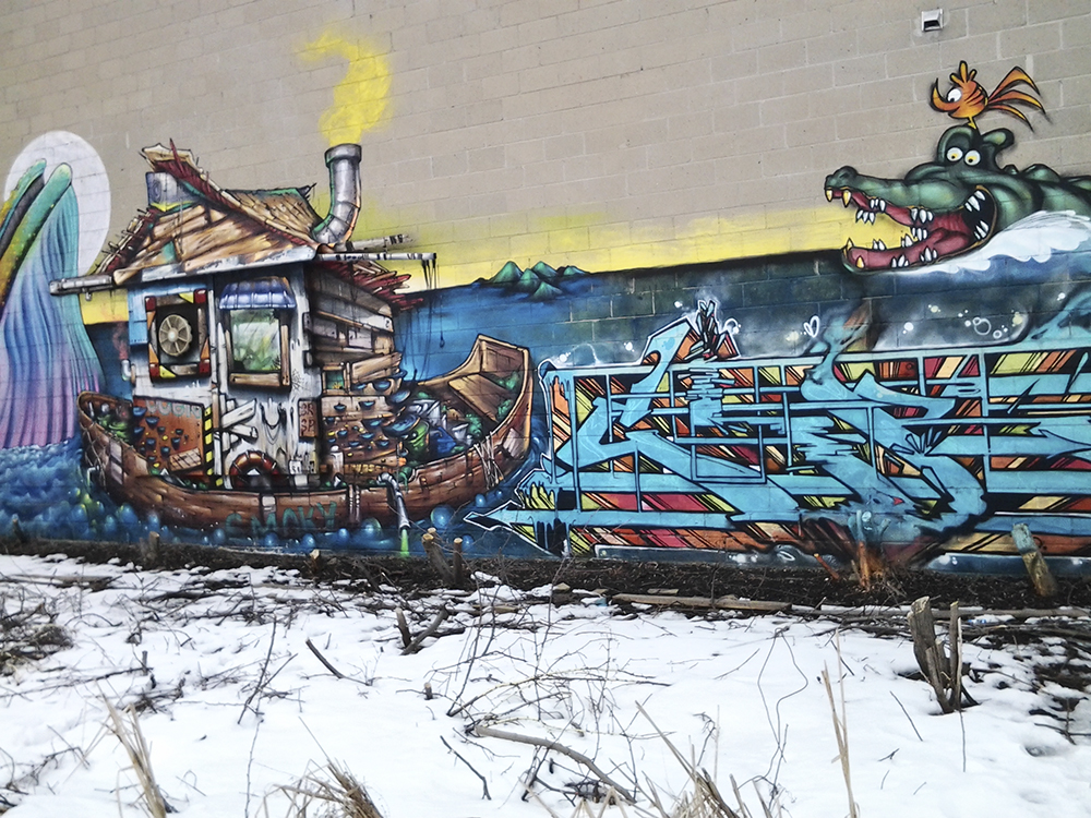 Graffiti along York Beltline Trail.