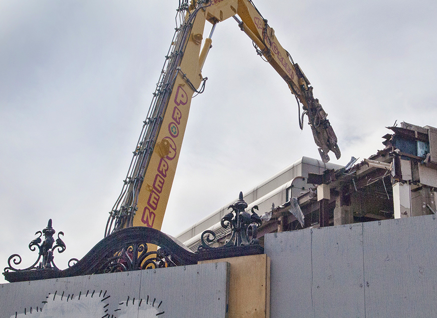 Building deconstruction at University of Toronto.