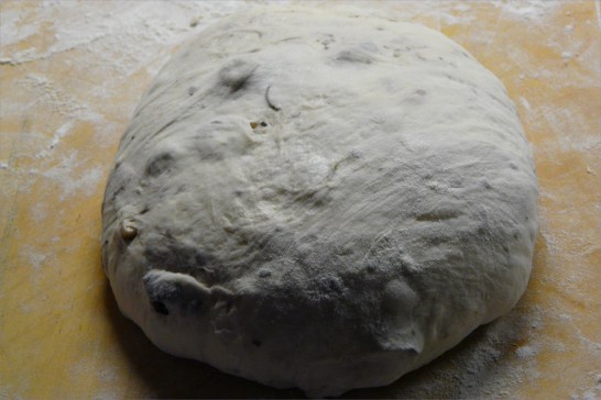 Olive bread dough rising.