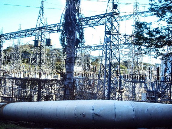 Geothermal pipe and electrical installation.