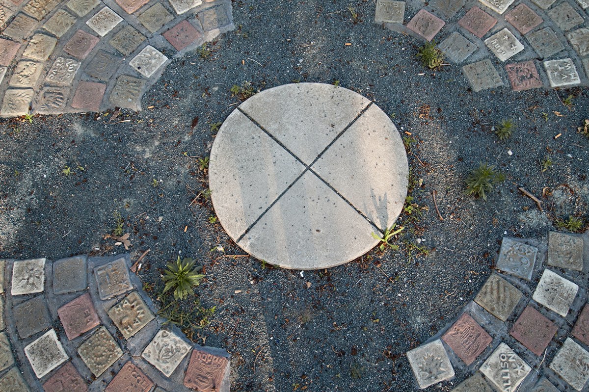 Center of the circle art installation.