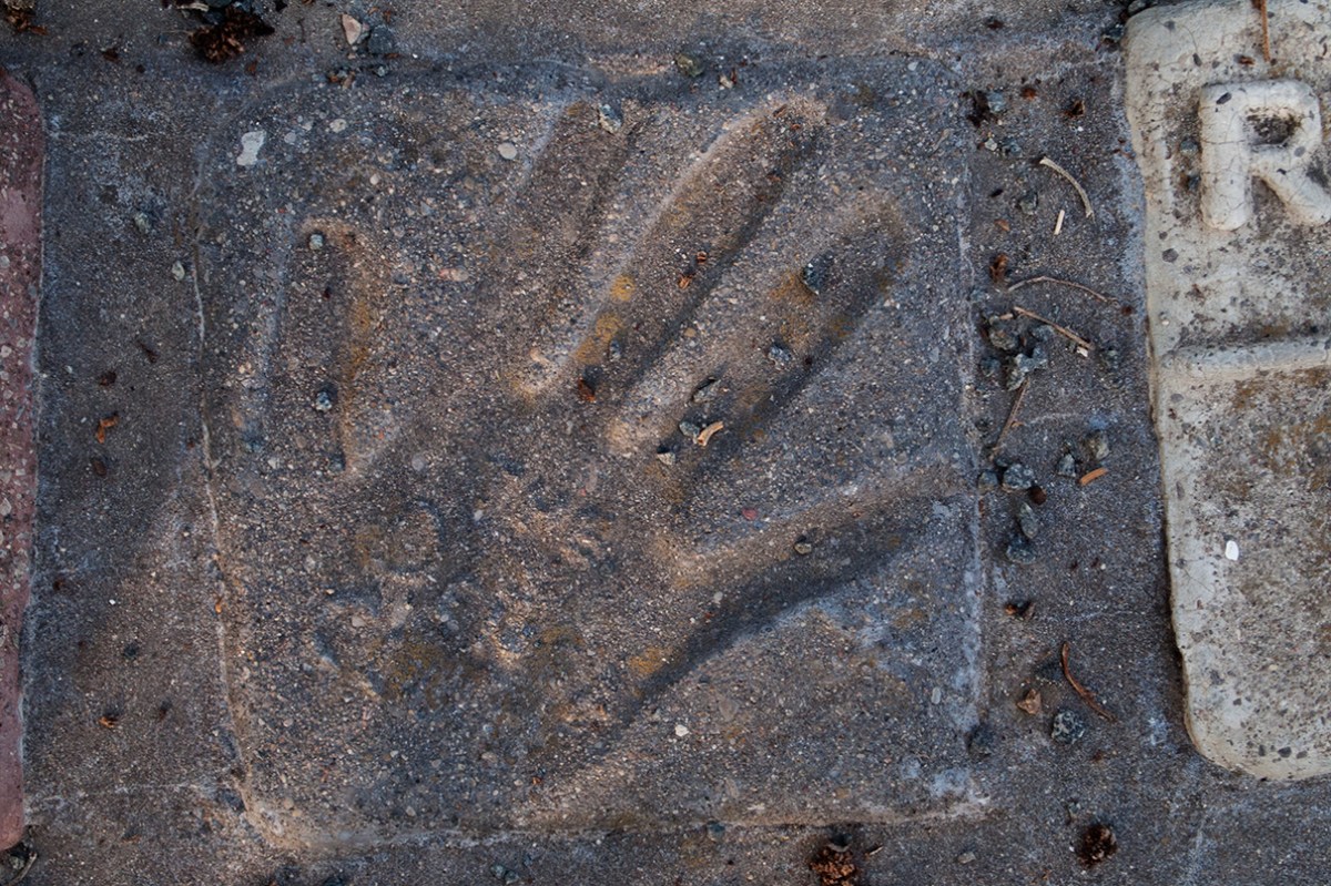 Handprint tile.