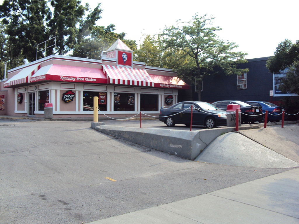 KFC building and parking lot.