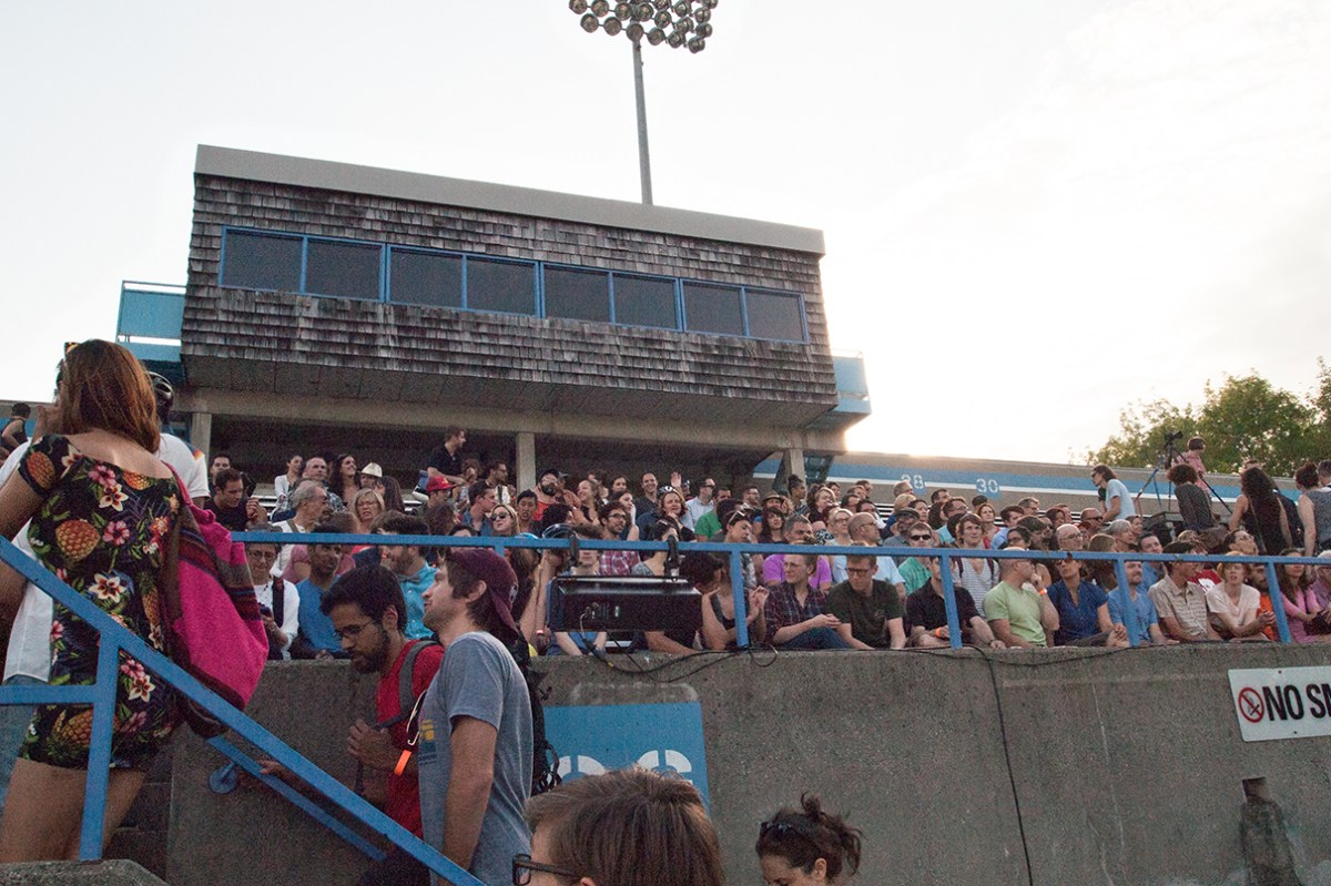 Lamport Stadium audience.