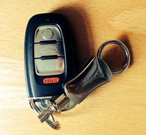 Car key with panic button.