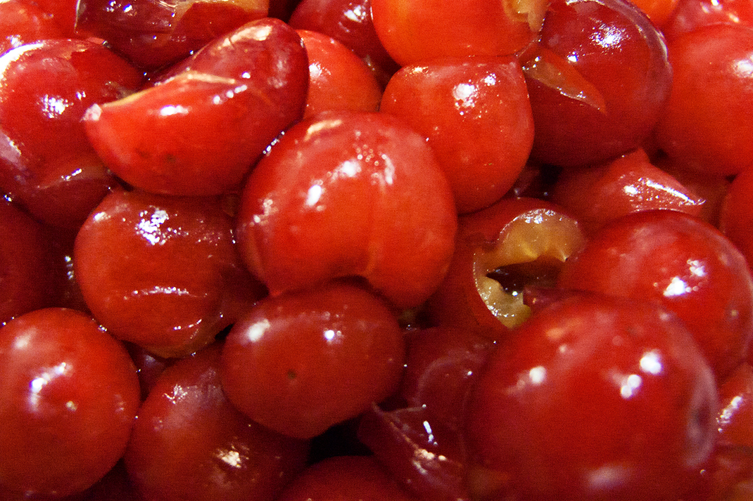 Cherries close up.