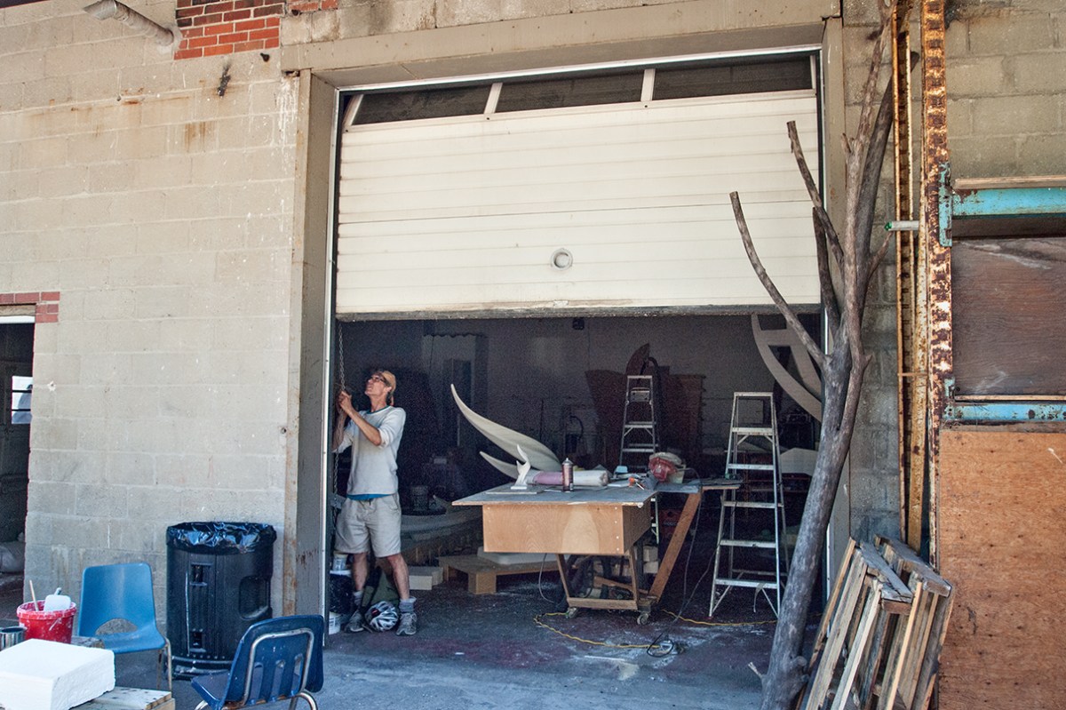 Closing up the sculpture studio for the day.