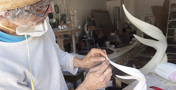 Sculptures large and small.