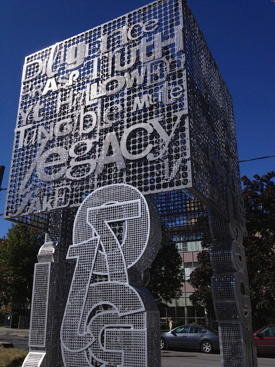 Mindshadows sculpture at North Toronto Collegiate Institute.