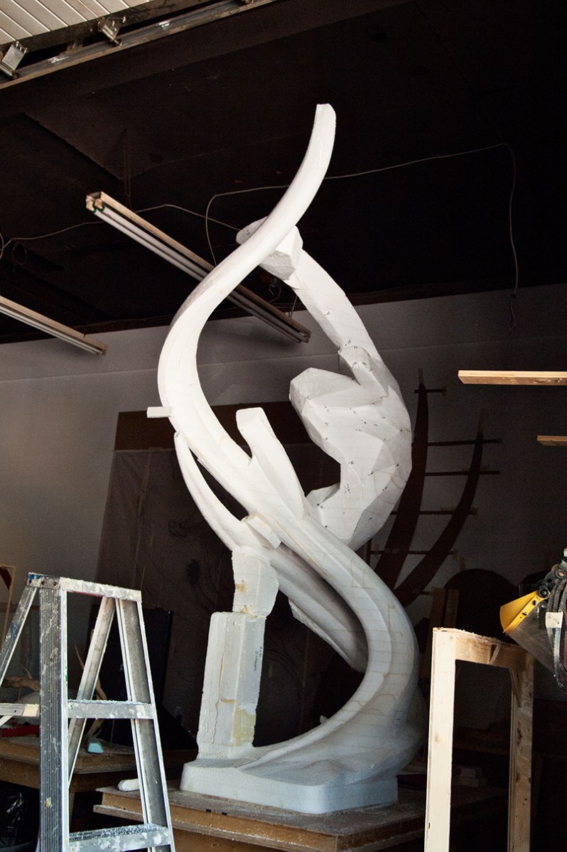 Roughed out sculpture.