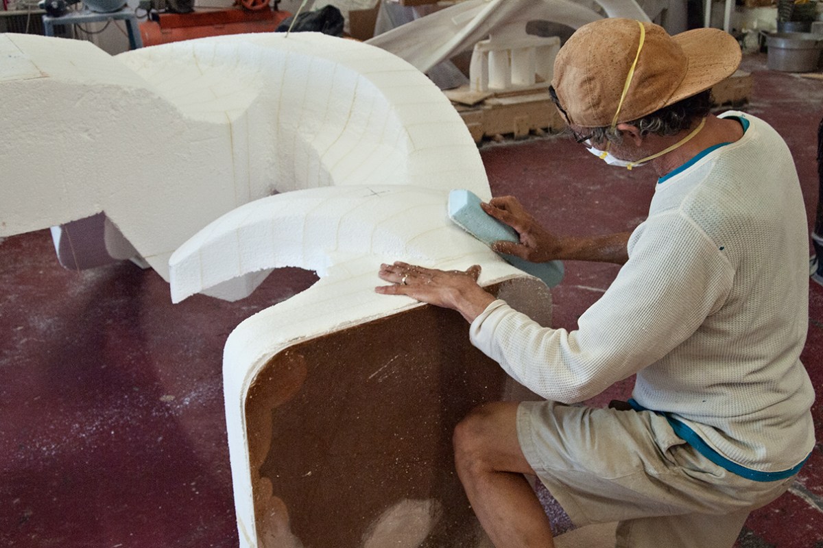 Sanding sculpture.