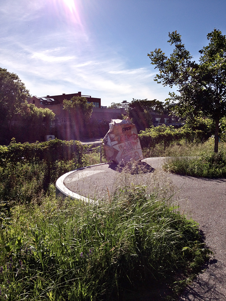 Sculpture on Rail Path.