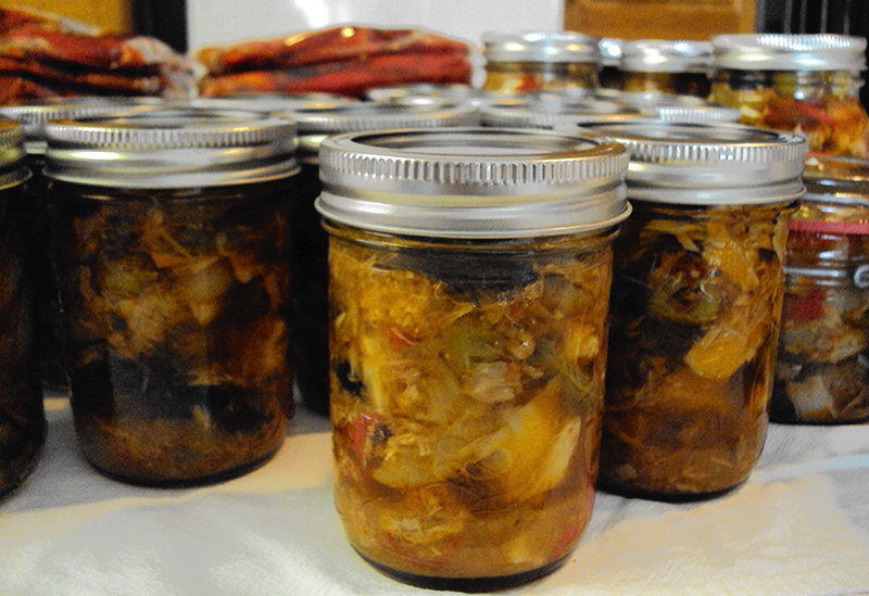 Sealed jars.