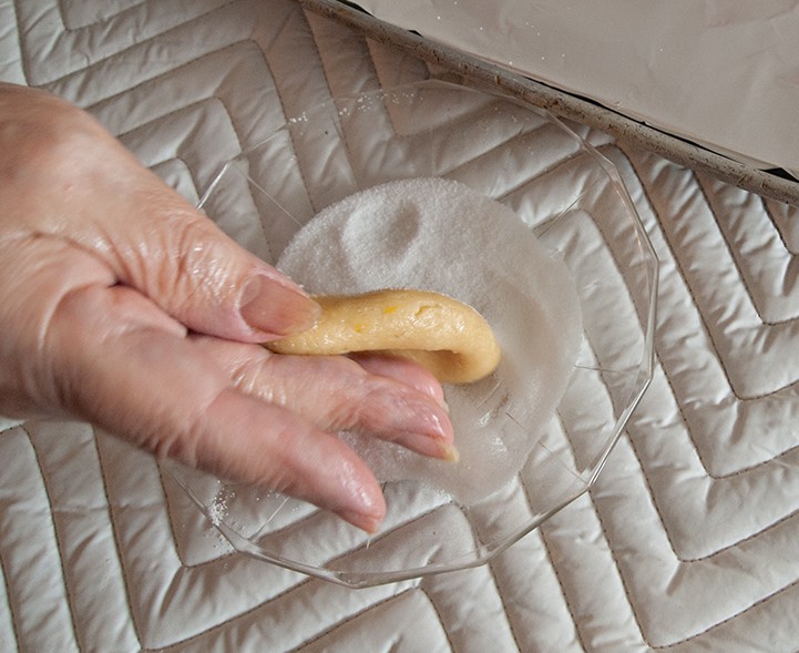 Taking cookie from sugar.