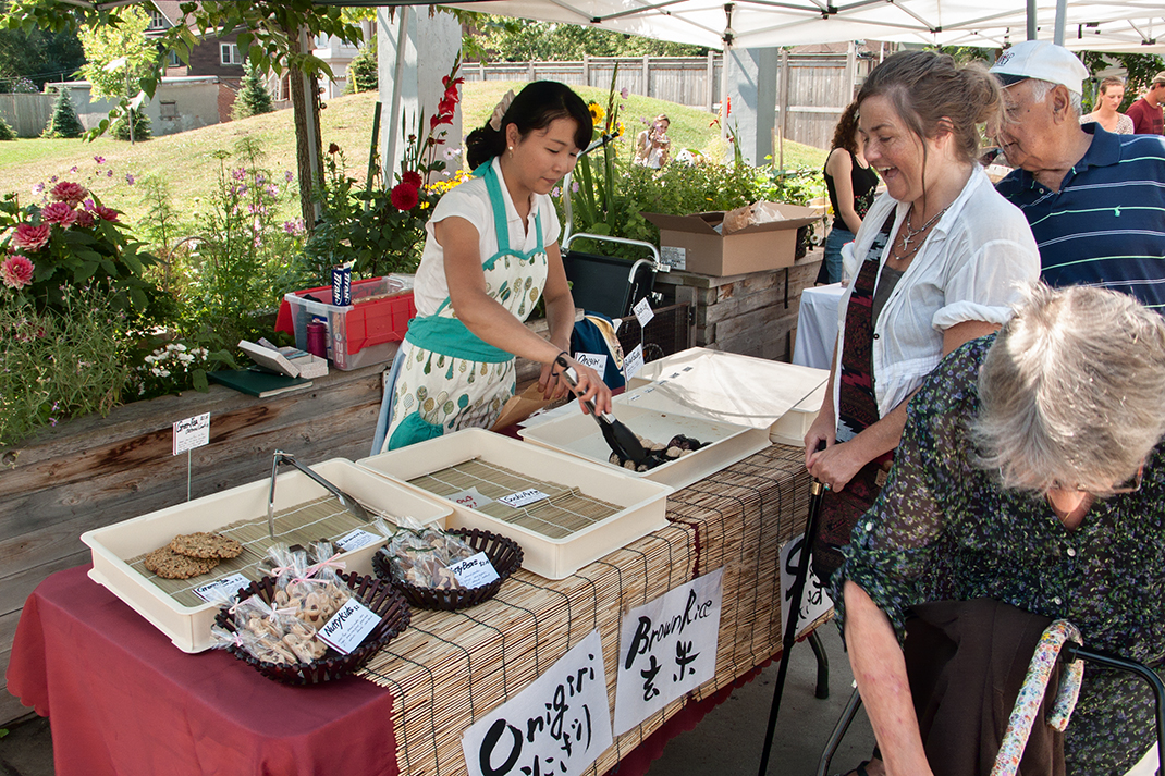 Brown rice at market.