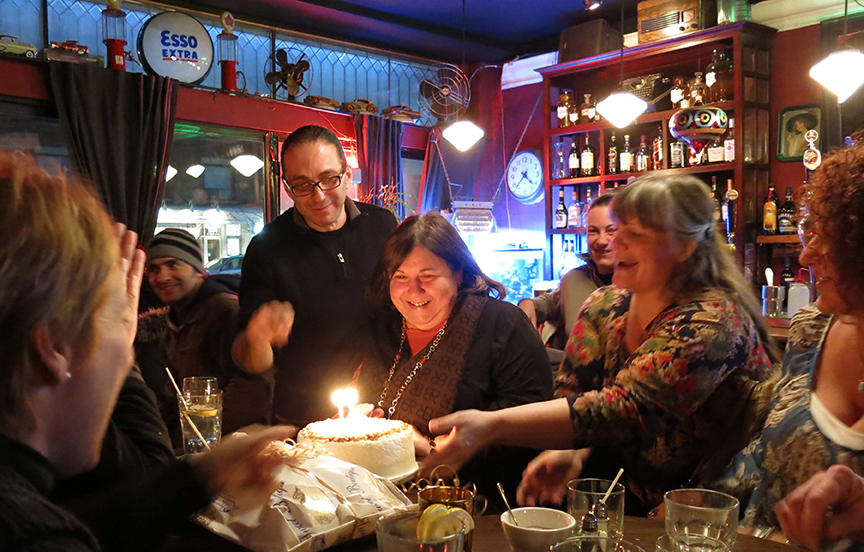 Celebrating inside Desotos.