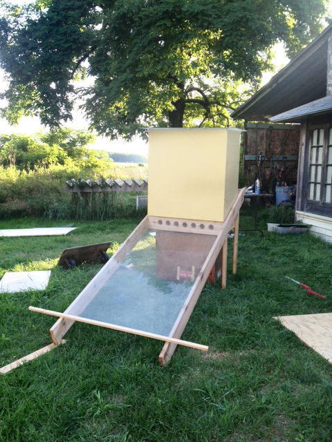 Dehydrator construction in progress.