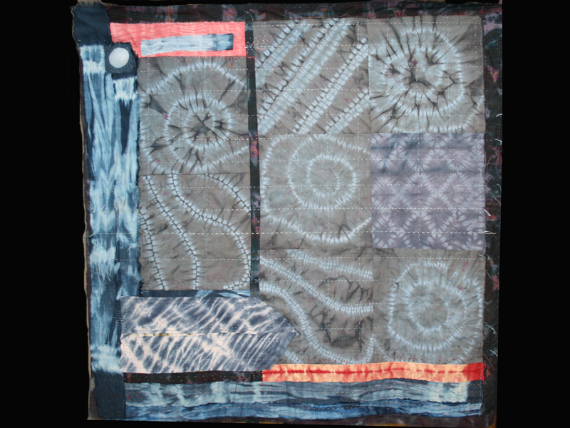 Indigo dye fabric art.