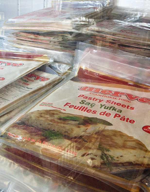 Frozan pastry sheets.