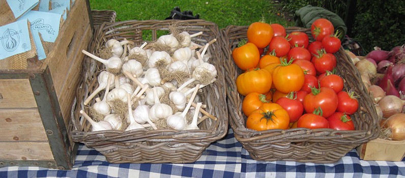 Garlic and tomatoes.