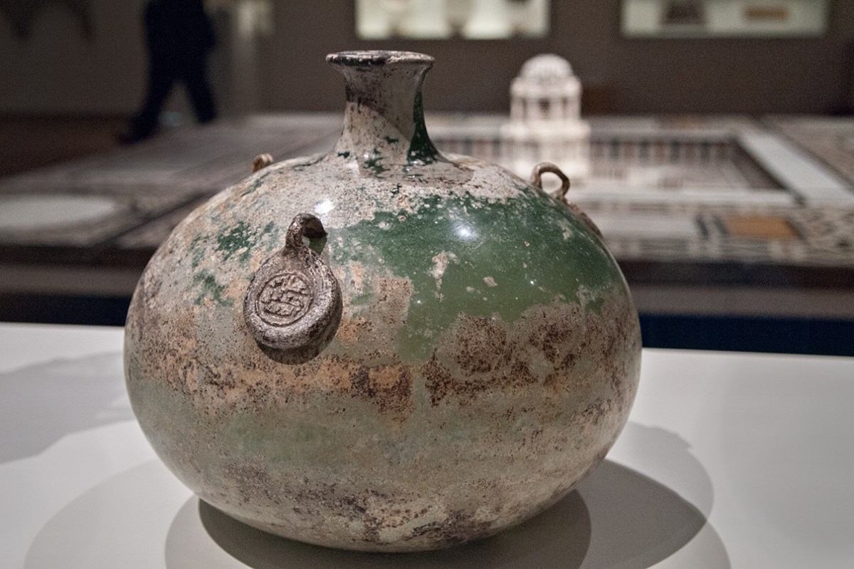 Ancient glass jar.