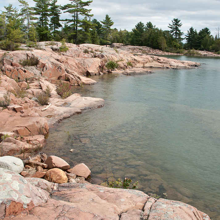 Trail end at Lake Huron.